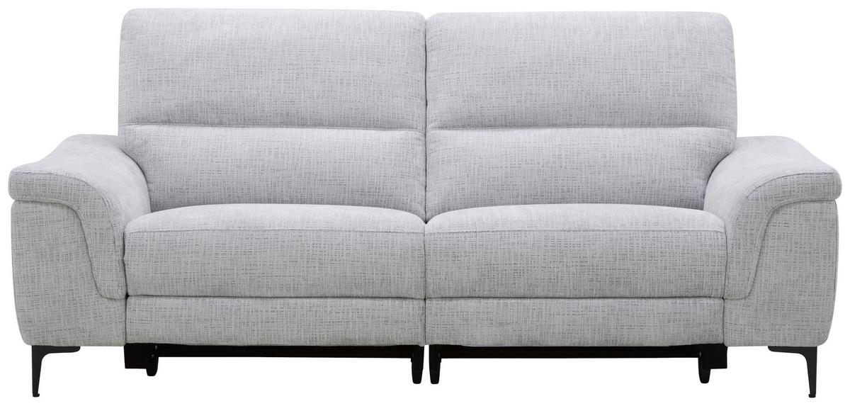 2-Sitzer Sofa Berlin Samt Grau, B: 214 cm - Schwarz/Naturfarben, MODERN, Holz/Kunststoff (216/94/95cm)