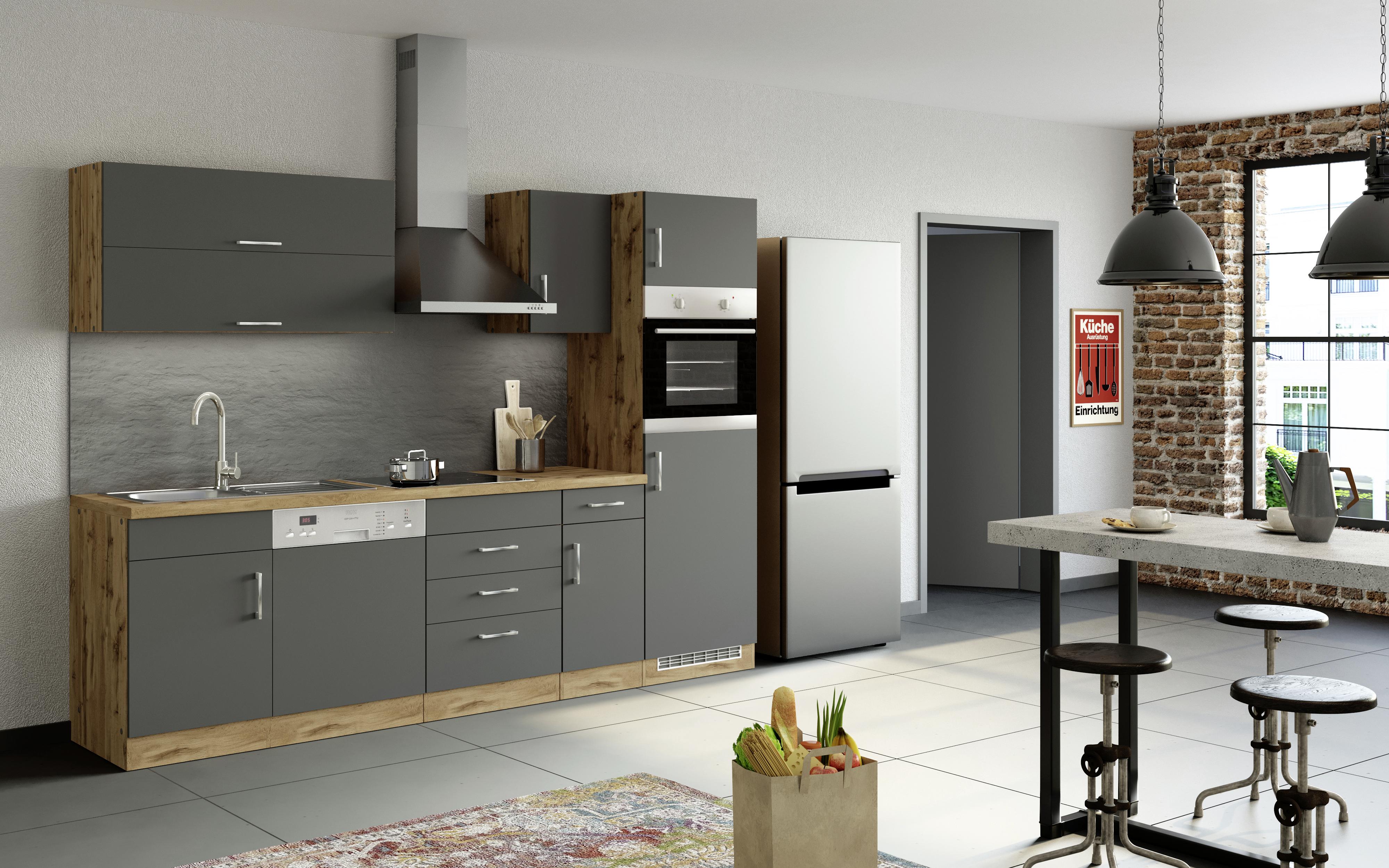 Küchenblock mit Spüle und Elektrogeräten