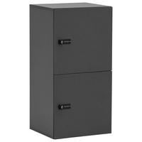 Spind Locked, Anthrazit B: 45,4 cm - Anthrazit/Weiß, Design, Holzwerkstoff (45,4/92,6/40,65cm) - MID.YOU