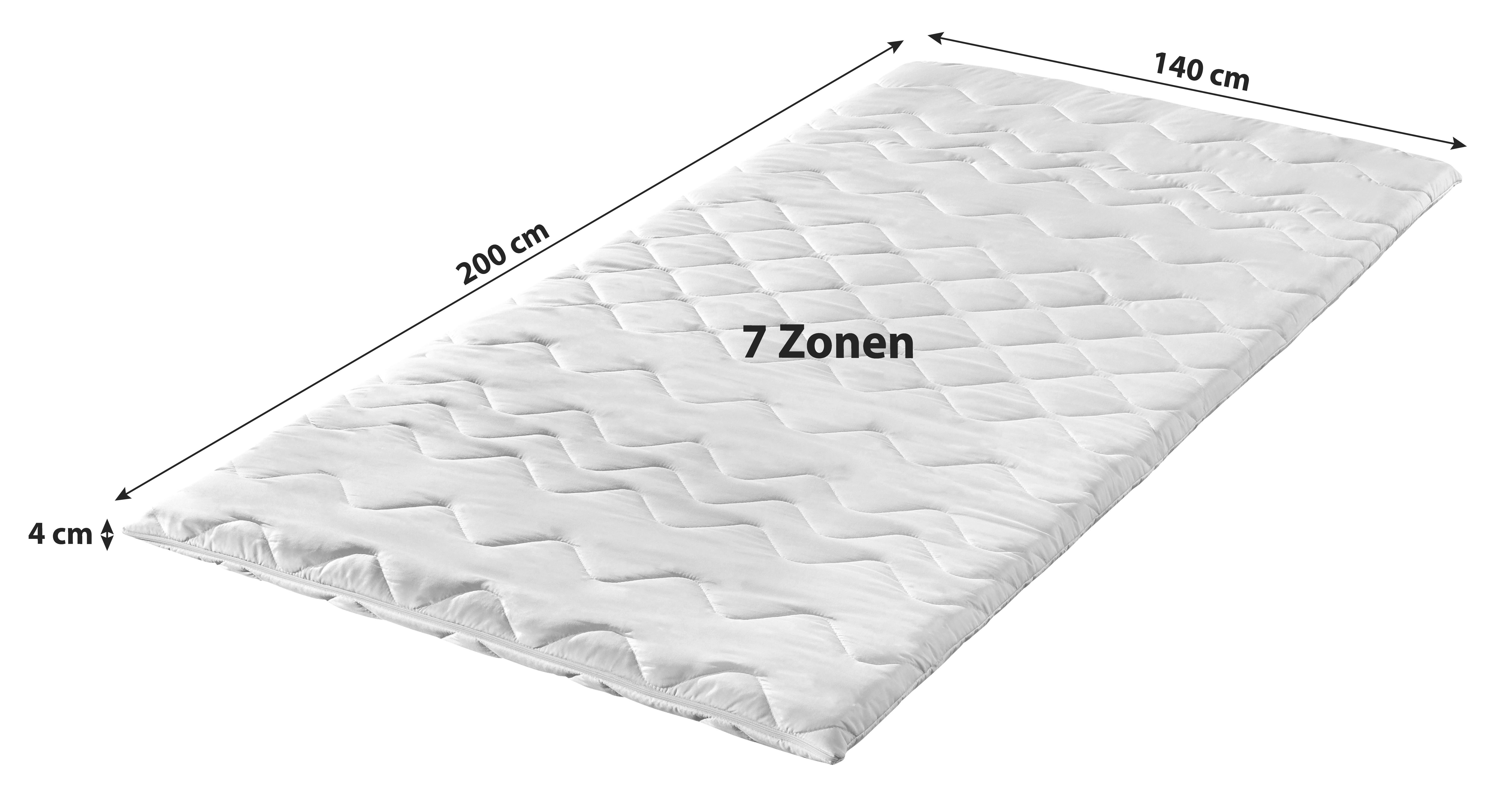 Topper Medisan Ergomed 140x200 Polyurethanschaumkern 7 Zonen - Weiß, Basics, Textil (140/200cm)