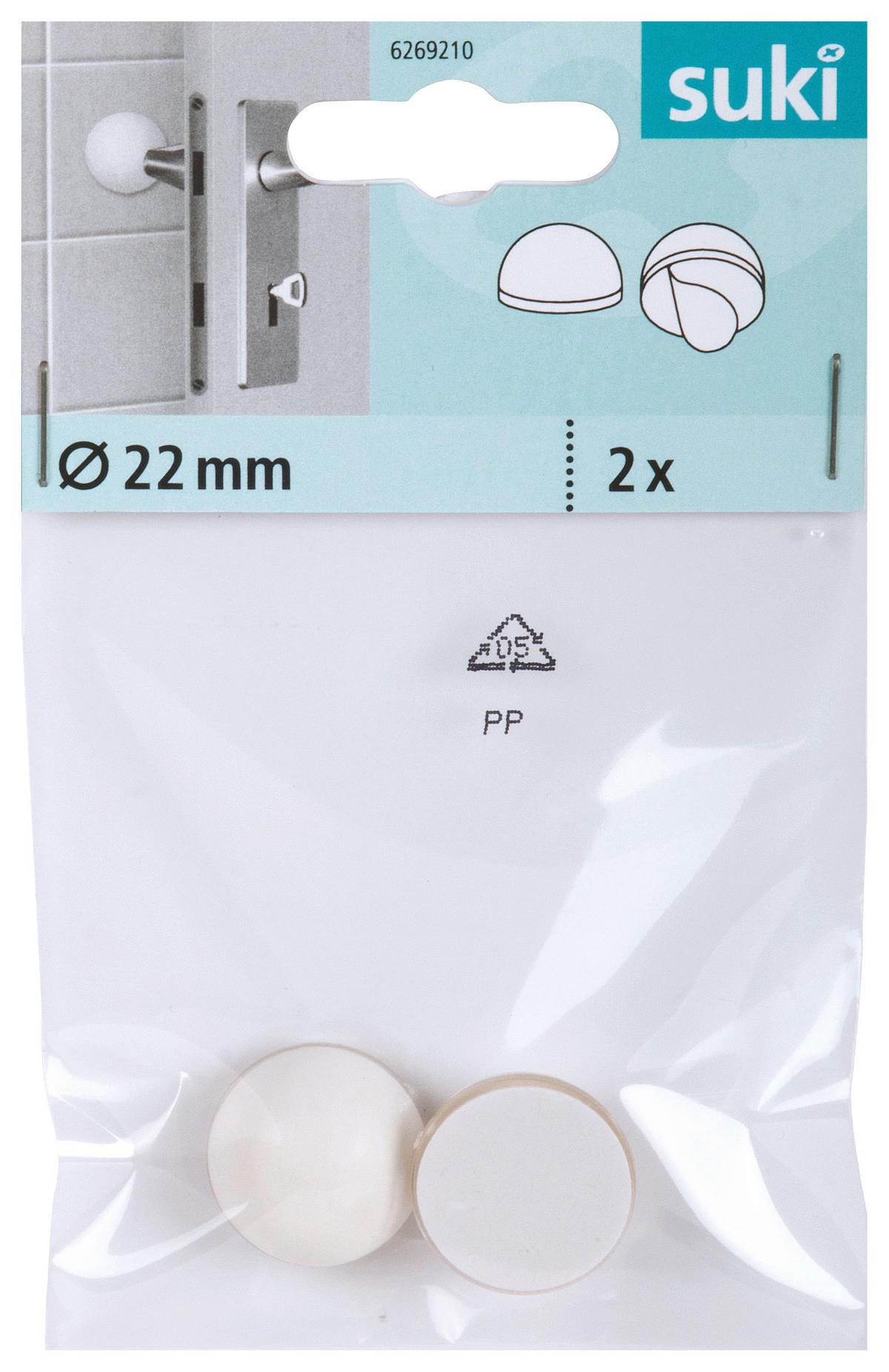 Fali Ütköző Ø 2,2 Cm - fehér, műanyag (2,2cm) - Suki