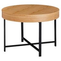 Konferenčný stolík dekor dub - čierna/farba duba, Design, kov/drevo (69/69/49cm) - MID.YOU