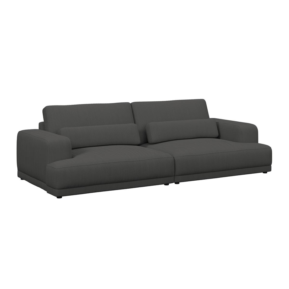 Bigsofa Savona Cord anthrazit, 260x111cm - Anthrazit, Trend, Textil (260/77/111cm) - Luca Bessoni