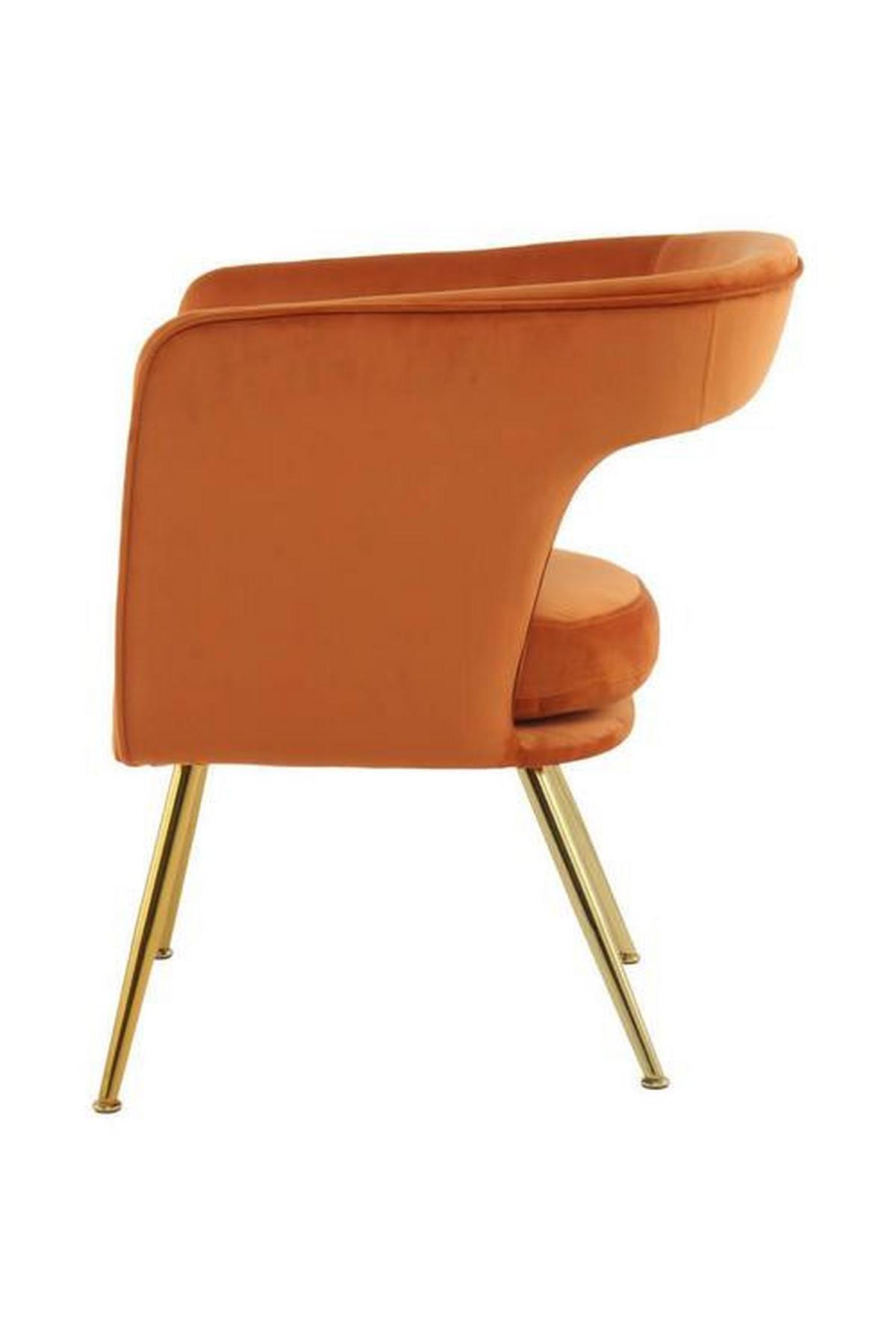 Armlehnstuhl Jolene Orange Gepolstert - Orange, Trend, Holzwerkstoff/Textil (63/60/77cm) - Kayoom