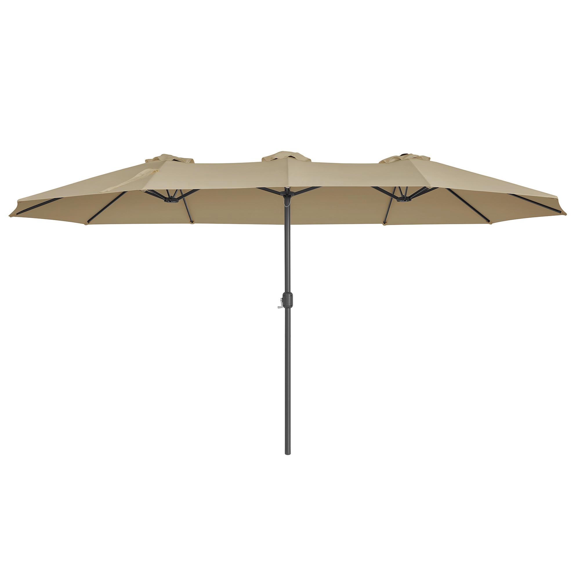 Sonnenschirm Taupe Schwarz BxL: 460x270 cm - Taupe/Schwarz, Basics, Textil/Metall (460/270cm) - Modante