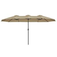 Sonnenschirm Taupe Schwarz BxL: 460x270 cm - Taupe/Schwarz, Basics, Textil/Metall (460/270cm) - Modante
