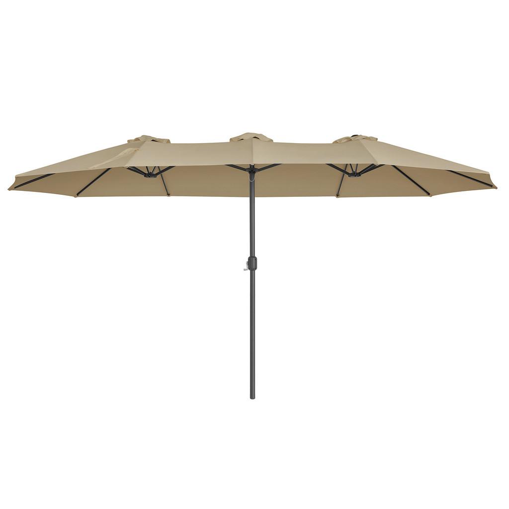 Sonnenschirm Taupe Schwarz BxL: 460x270 cm