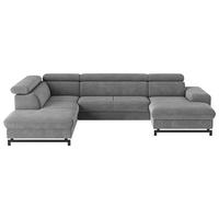 Wohnlandschaft mit Bettkasten Emma Grau - Schwarz/Grau, Textil (215/328/165cm) - MID.YOU
