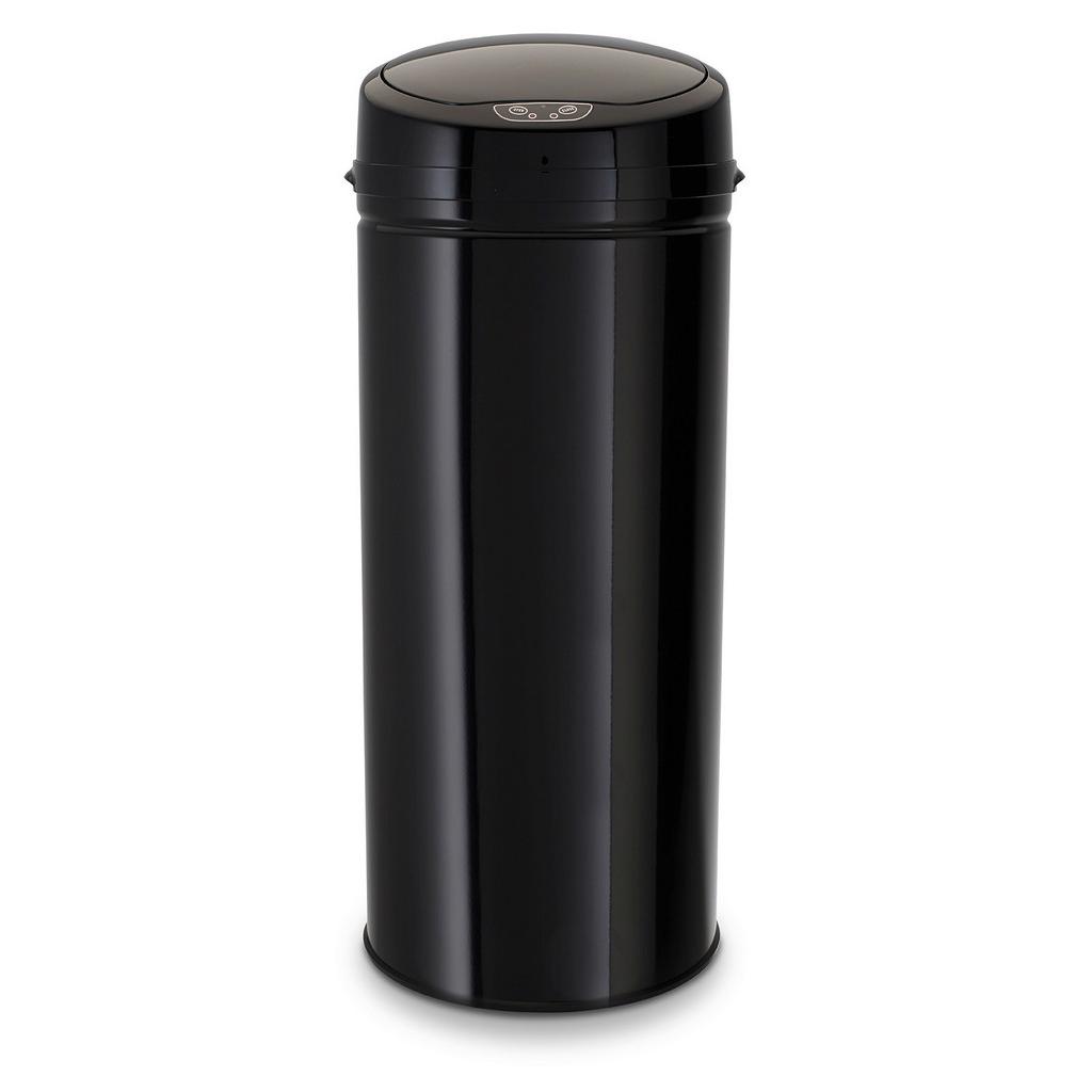 Mülleimer Ir Sensor mit Deckel 42L Edelstahl Schwarz