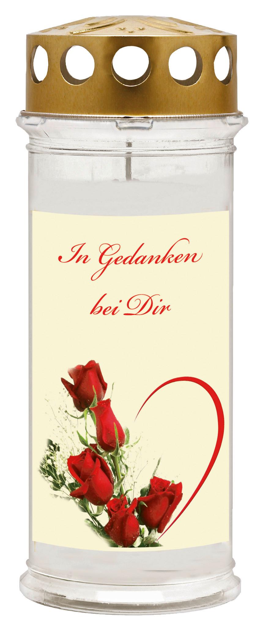 Grabkerze Ambrosius In Gedanken - Weiß, Basics, Kunststoff (7,5/21cm)