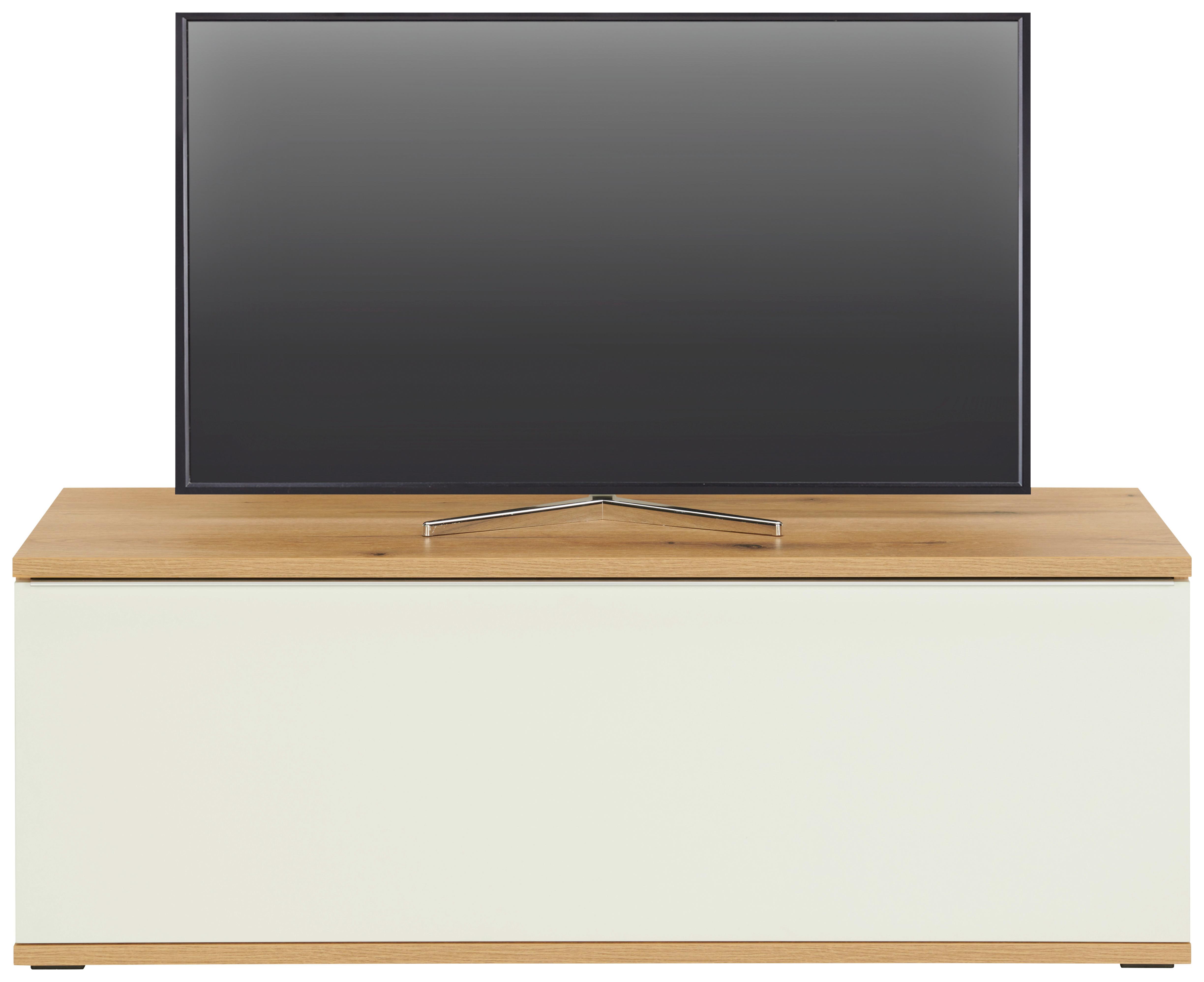 TV-Element Power B: 127,5 cm Weiß/Eiche Dekor