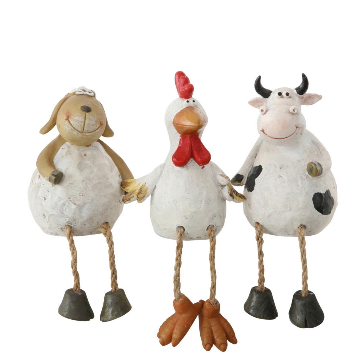 DEKOTIER KANTENHOCKER FARMTIERE - Multicolor, Design, Kunststoff (8/8/20cm)