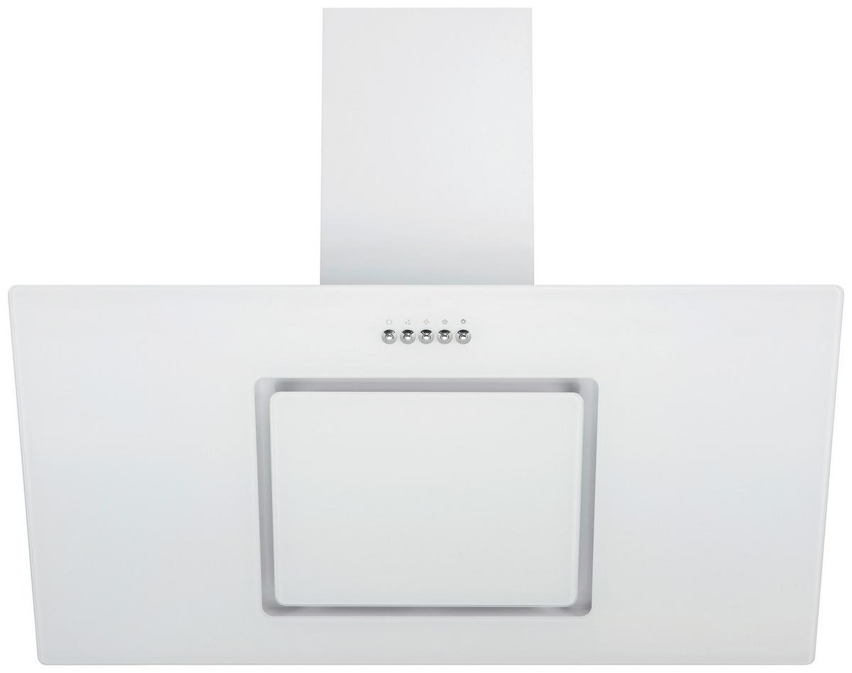 Dunstabzugshaube Svea Weiß B: 90 Cm, Led - Weiß, Trend, Glas/Metall (90/73,9-111,9/37cm) - Respekta