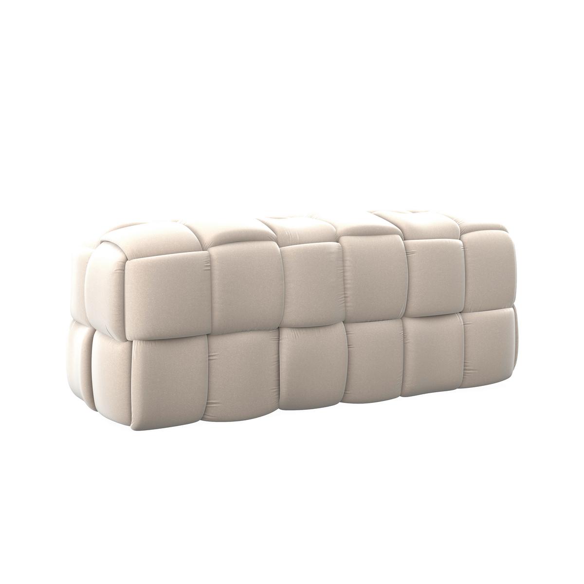 Moderná lavica ELLA béžová - čierna/béžová, Modern, drevo/textil (118/47/47cm) - Bessagi Home