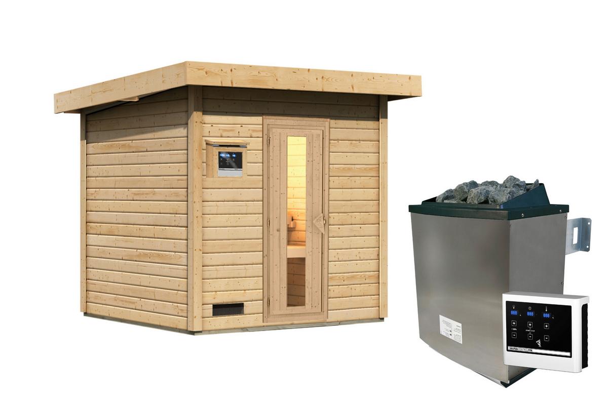 Saunahaus Bente 2 196/212/196 cm - Fichtefarben, Basics, Holz (196/212/196cm)