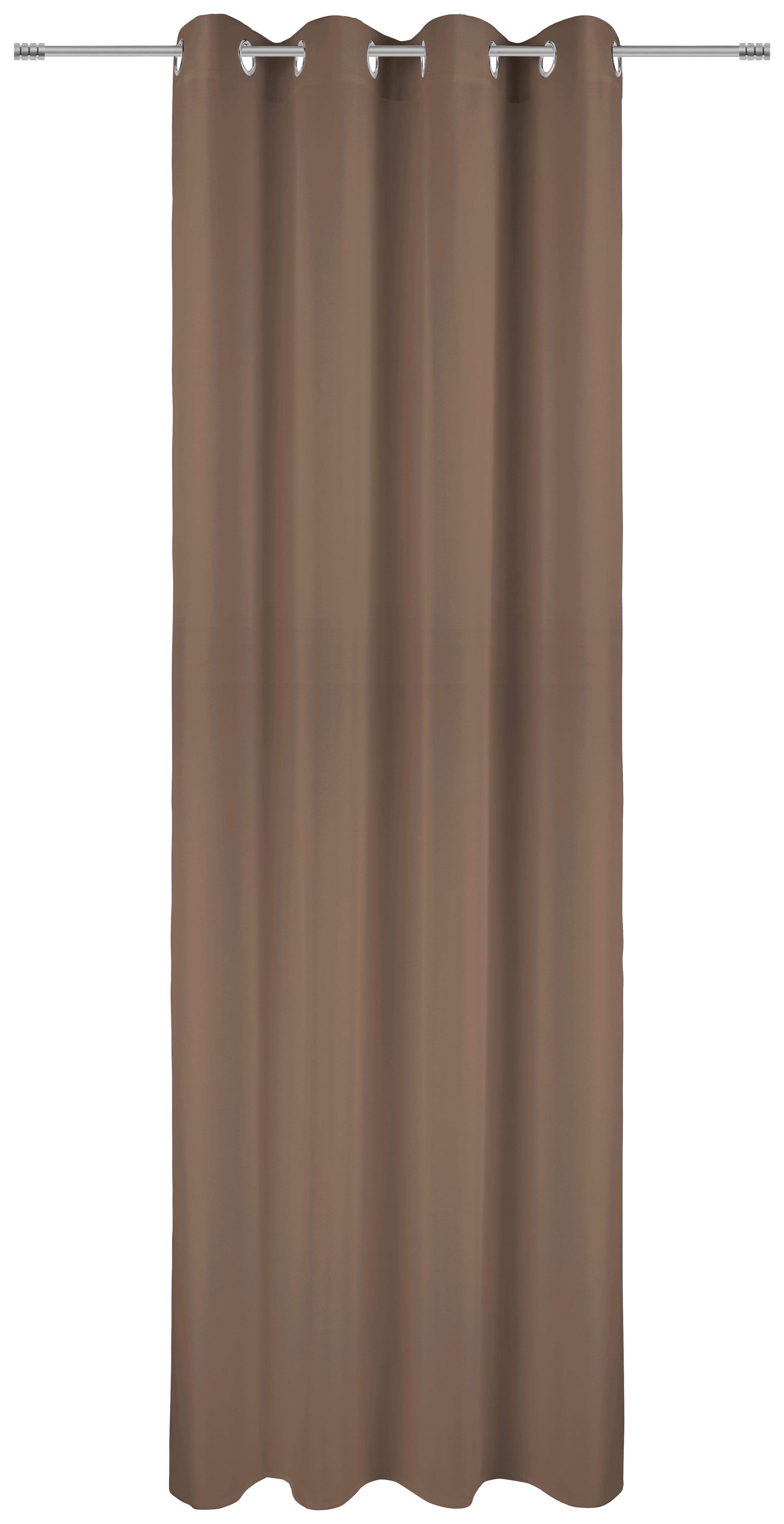 Ösenvorhang Caro - Taupe, KONVENTIONELL, Textil (140/245cm) - Ondega