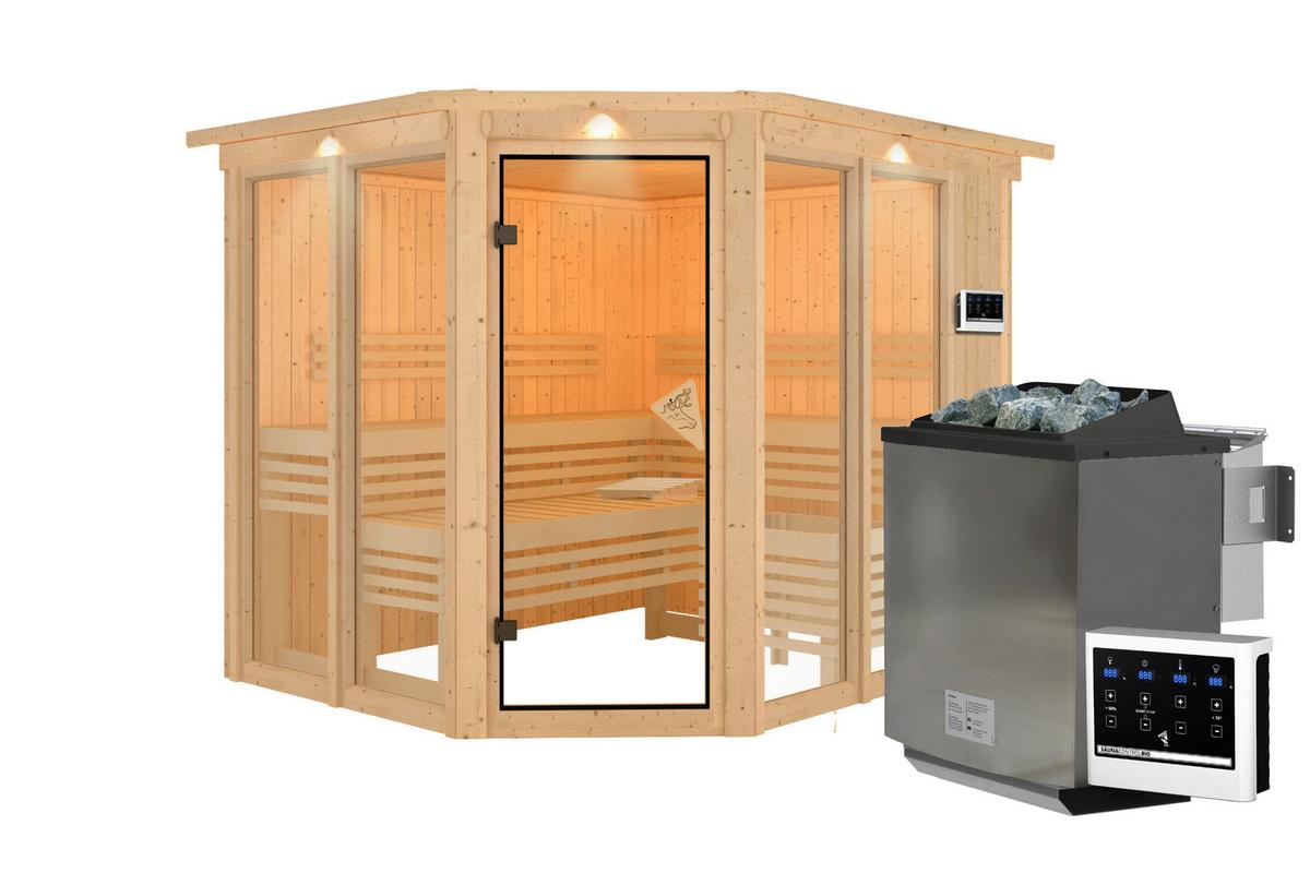 Sauna Kea 2 231/198/202 Cm - Fichtefarben, Basics, Holz (231/198/202cm)