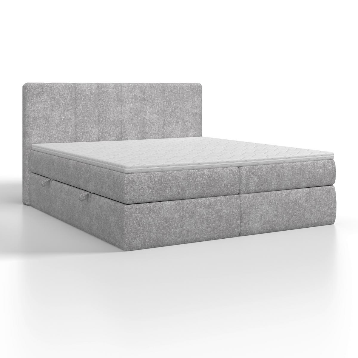 Boxspringová posteľ MALA 180x200 cm, sivá - čierna/sivá, Modern, drevo/kompozitné drevo (180/200cm) - Bessagi Home