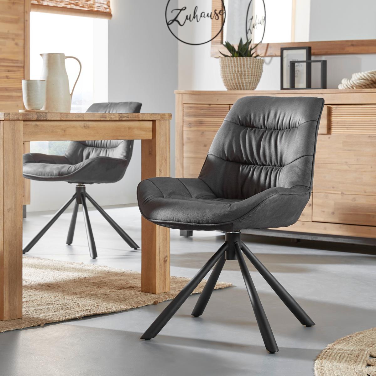 Židle Rebell, šedá - šedá/černá, Moderní, kov/textil (57/84/63cm) - Mömax