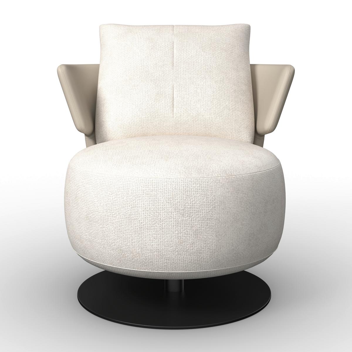 Kreslo NORA, béžová - čierna/béžová, Modern, kov/drevo (80/80/80cm) - Bessagi Home