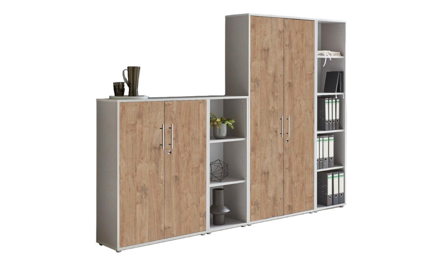 Office Edition B: 257 cm Sonoma Eiche/Grau - Eichefarben/Grau, MODERN, Holzwerkstoff (257/186/33cm) - MID.YOU