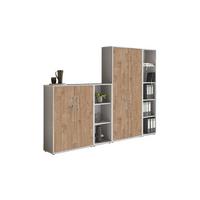 Office Edition B: 257 cm Sonoma Eiche/Grau - Eichefarben/Grau, MODERN, Holzwerkstoff (257/186/33cm) - MID.YOU