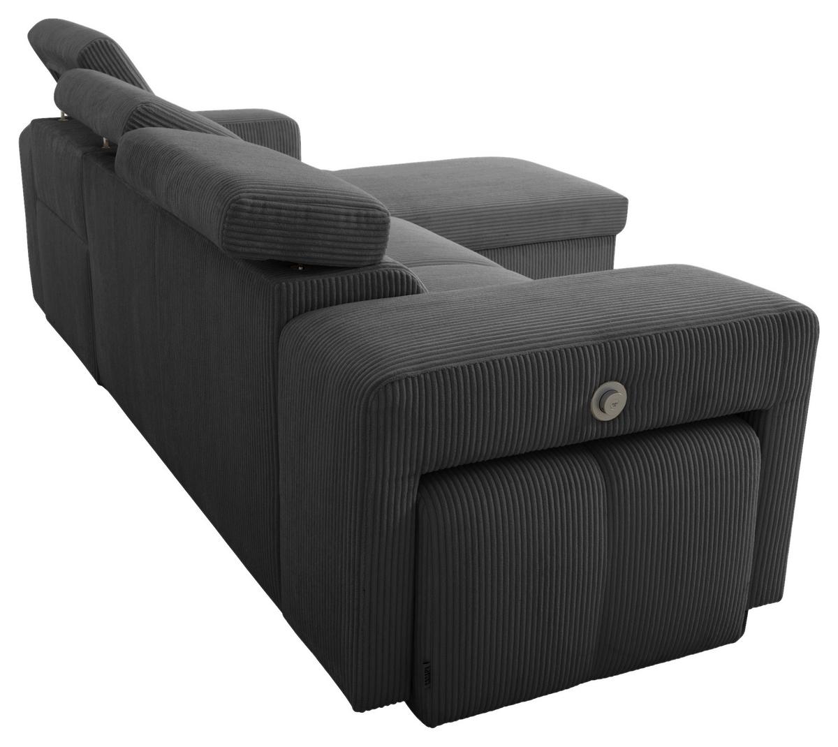 Schlafsofa Sirius M anthrazit, 251x165cm - Anthrazit, KONVENTIONELL, Holz/Holzwerkstoff (251/165cm)