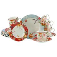 Kaffeeservice Crimson Bunt Steingut, 6 Pers., 18-Teilig - Multicolor, Basics, Keramik - Creatable