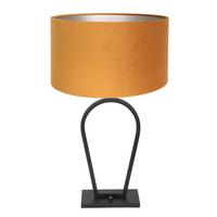 Tischleuchte Stang - Schwarz/Orange, Trend, Textil/Metall (40/71/24cm)