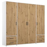 Drehtürenschrank Voyager Weiß,eiche Artisan B: 187 Cm - Eiche Artisan/Weiß, MODERN, Holzwerkstoff (187/194/53cm) - Rauch Möbel