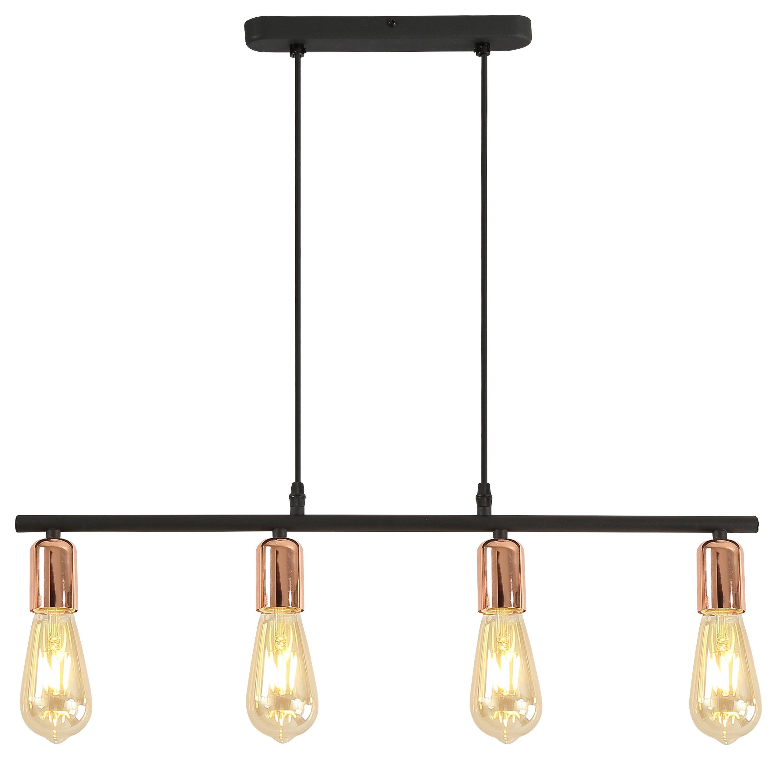 Hängeleuchte Sebastian H: 100 cm 4-Flammig höhenverstellbar - Kupferfarben, Basics, Metall (67/4,3/100cm) - Luca Bessoni