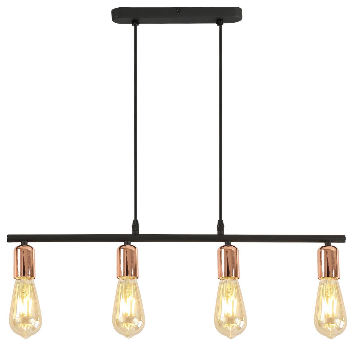 Hängeleuchte Sebastian H: 100 Cm 4-Flammig Höhenverstellbar - Kupferfarben, Basics, Metall (67/4,3/100cm) - Luca Bessoni