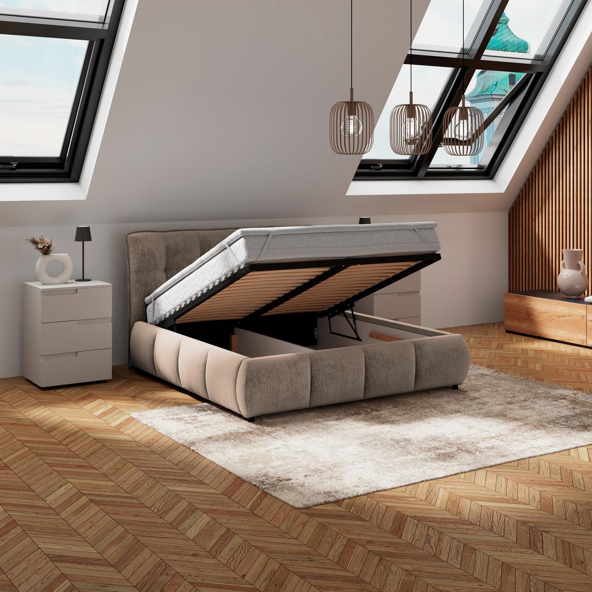 Polsterbett Limo Braun 140x200 Cm - Schwarz/Braun, KONVENTIONELL, Holz/Holzwerkstoff (140/200cm) - James Wood