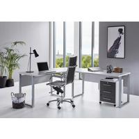 Büro Office Edition Set Grau/Anthrazit - Anthrazit Hochglanz/Grau, MODERN, Holzwerkstoff - MID.YOU