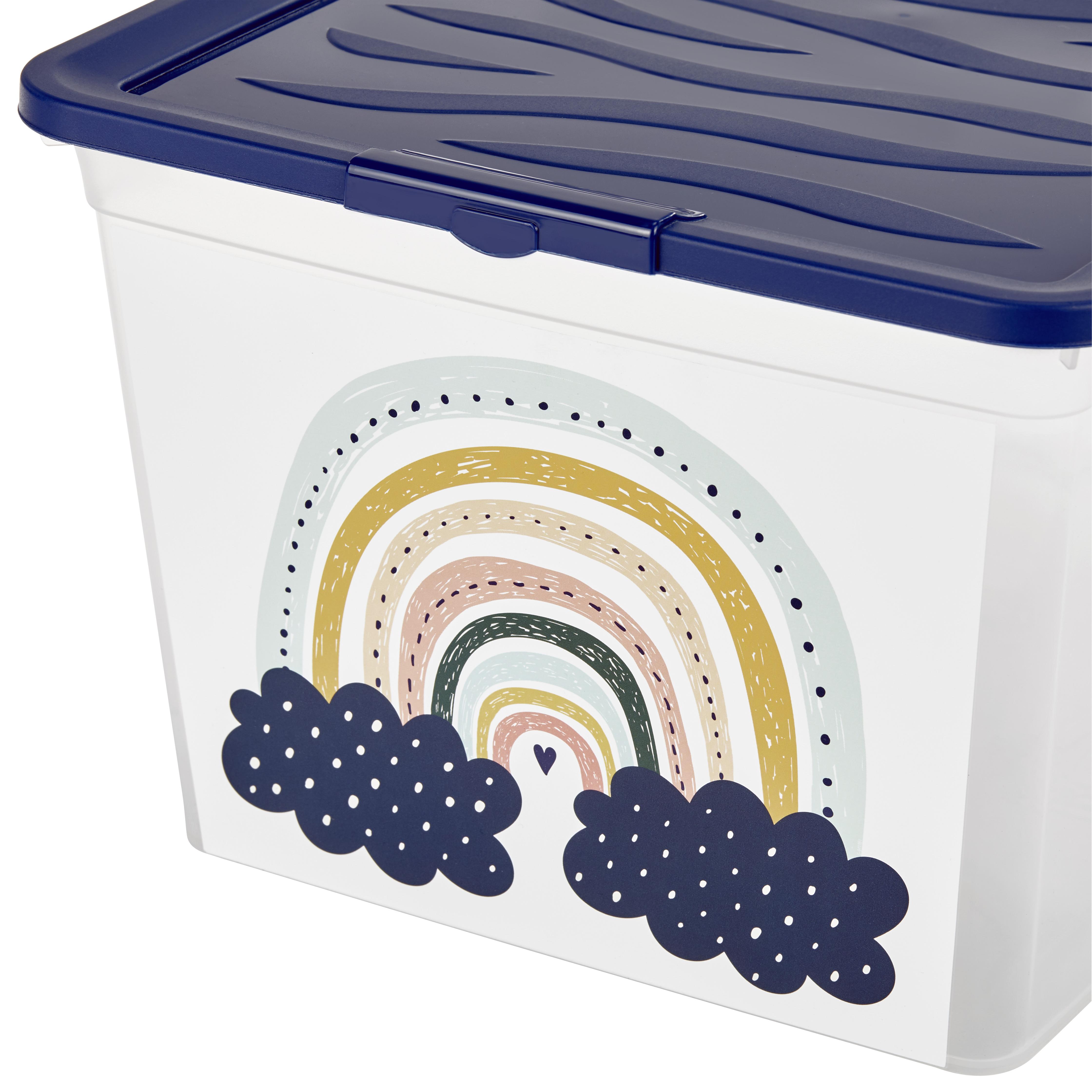 Aufbewahrungsbox Regenbogen mit Deckel 38,4x19,9x28,3 cm - Klar/Gelb, KONVENTIONELL, Kunststoff (38,4/19,9/28,3cm)