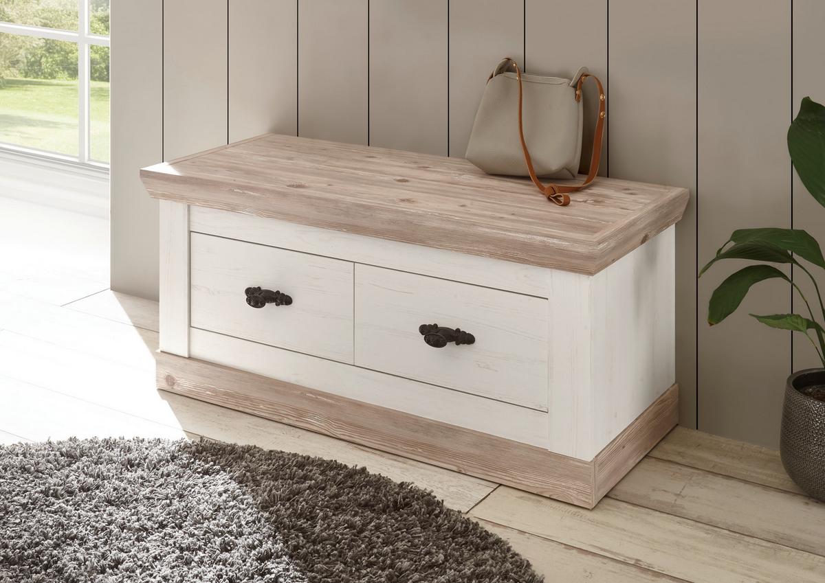 Garderobenbank Florenz Pinienfarbe/hellbraun 107cm - Hellbraun/Pinienfarben, Design, Holzwerkstoff (107/50/45cm) - MID.YOU