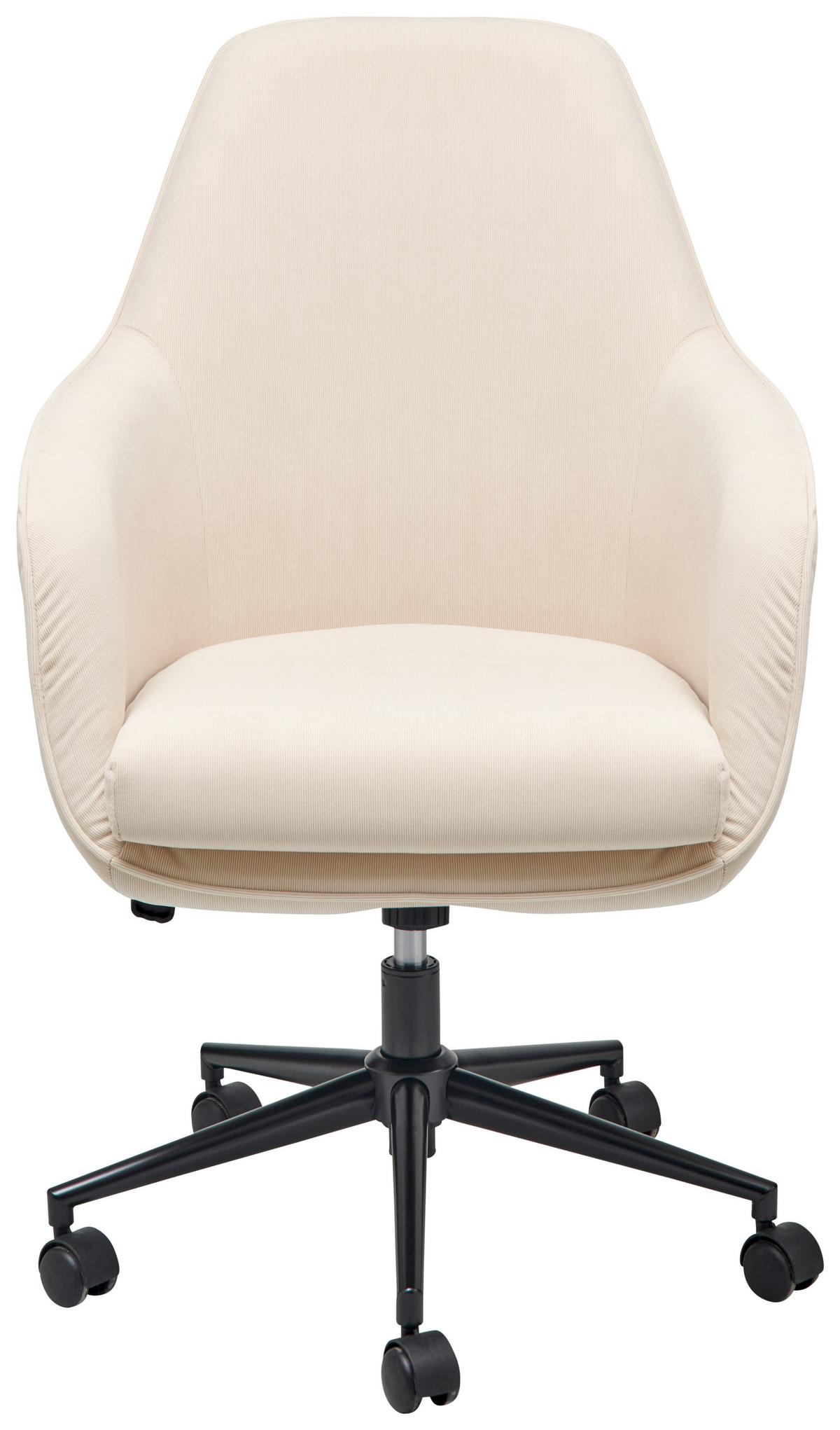 Drehstuhl Columbus - Beige/Schwarz, LIFESTYLE, Kunststoff/Textil (63/93-98/71cm) - Livetastic