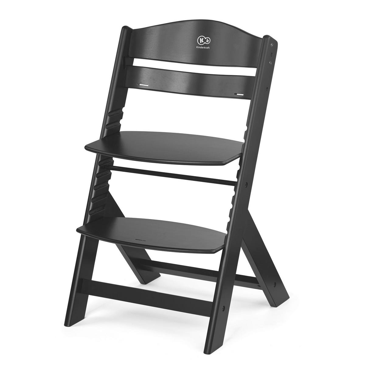 Hochstuhl Enock Schwarz, L/B/H: 49,5x45x79cm - Schwarz, Basics, Holz (49,5/45/79cm) - Kinderkraft