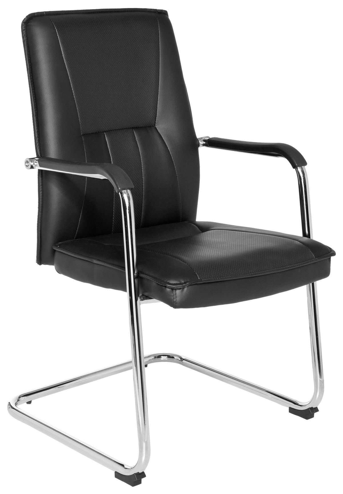 Besucherstuhl Tila V Schwarz - Chromfarben/Schwarz, MODERN, Kunststoff/Textil (56/97/46cm) - MID.YOU