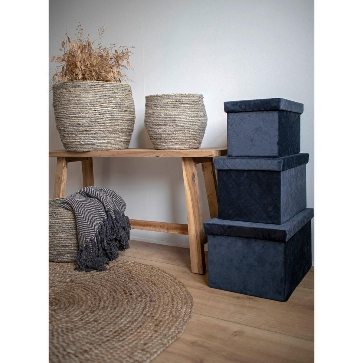 Korbset Tivoli Grau D: 24/29/33 Cm - Grau, Design, Holz (24cm)