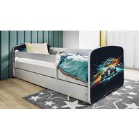 Kinder-/Juniorbett Babydreams Weiß/Schwarz B: 80cm - Birkefarben/Weiß, MODERN, Holz/Holzwerkstoff (80/160cm) - MID.YOU