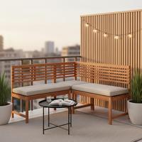 Gartenbank Echtholz 3-4-Sitzer mit Rückenlehne - Naturfarben, KONVENTIONELL, Holz (142/100cm) - Gardenson