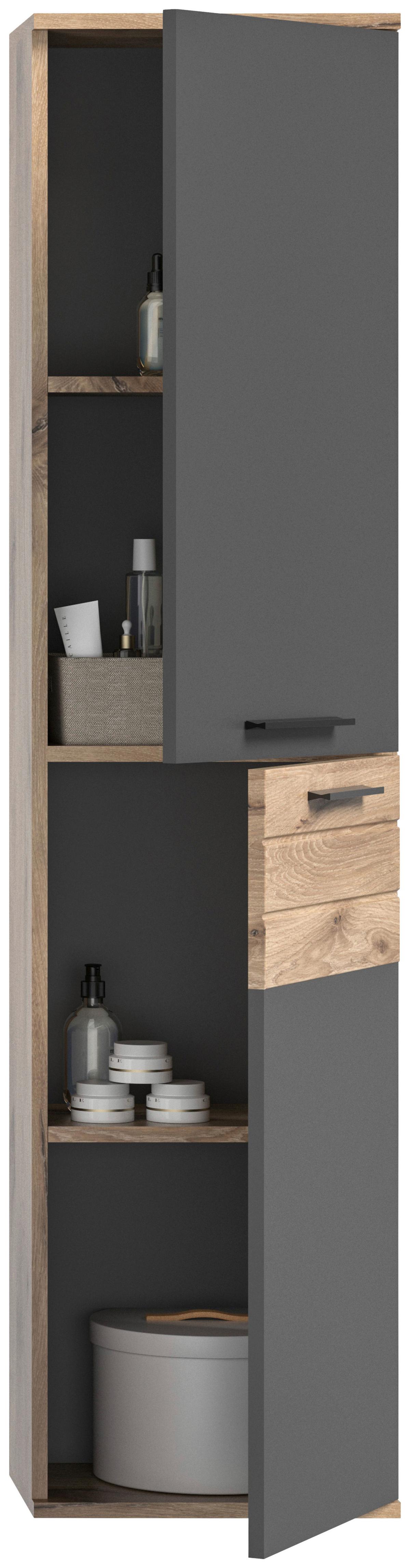 Mason B: 37 cm Nox Oak Mason - Eichefarben/Grau, MODERN, Holzwerkstoff (37/152/24cm) - MID.YOU