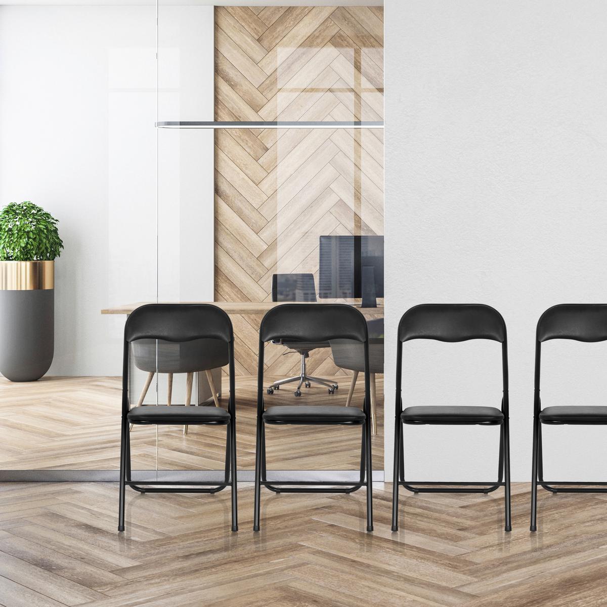 Klappstuhl Tudela Basic Schwarz B: 44 Cm - Schwarz, MODERN, Metall (44/81/48cm) - MID.YOU