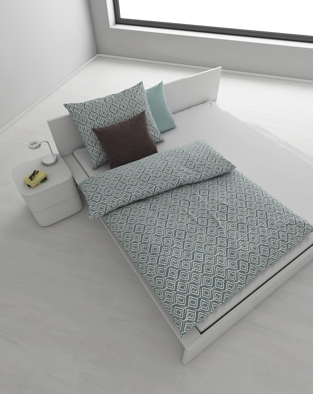 Baumwolle-Bettwäsche 140x200 cm Chrisi Silberfarben - Silberfarben, MODERN, Textil - Luca Bessoni