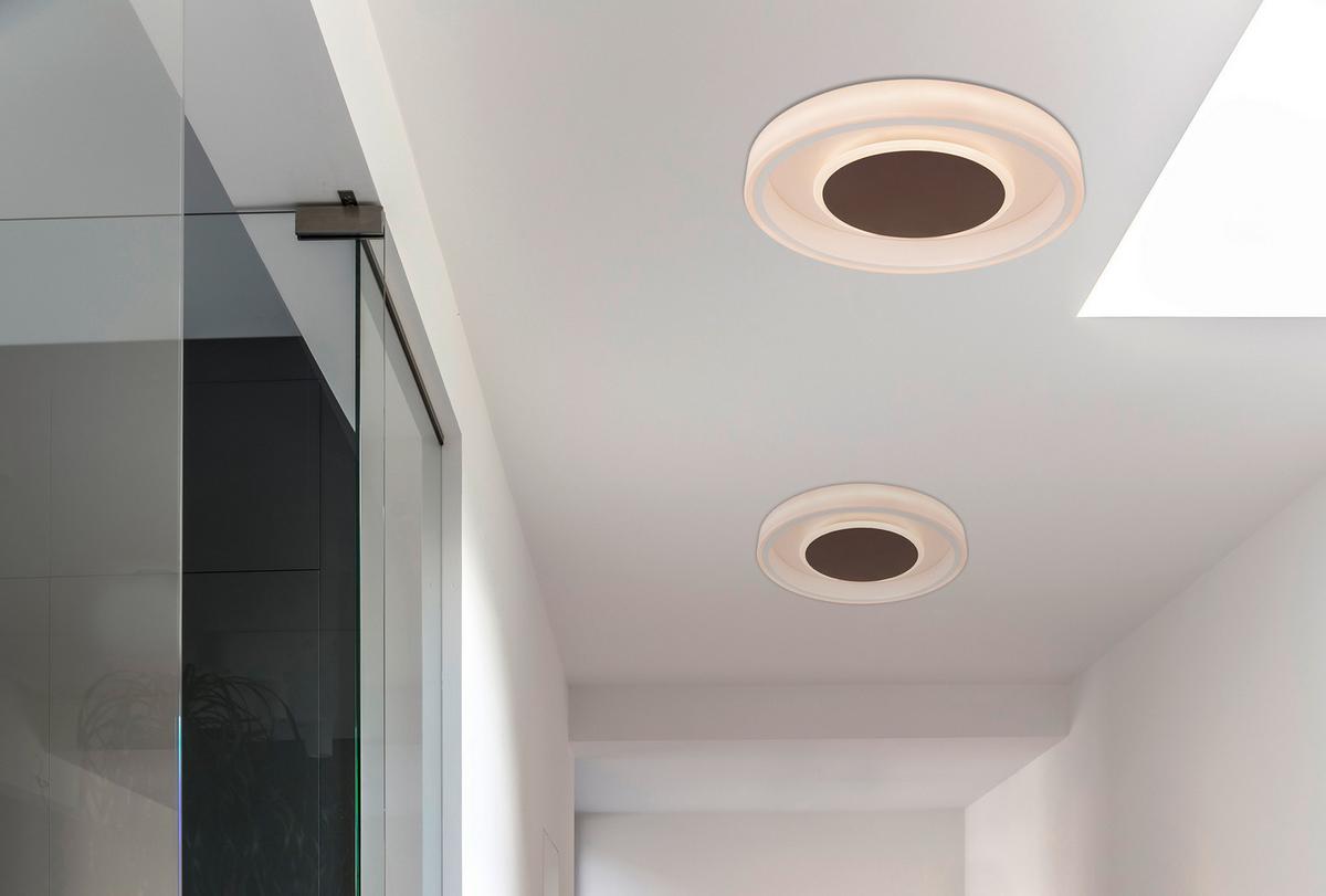 Led Mennyezeti Lámpa 48398-40 Goffi - barna/opál, Konventionell, műanyag/fém (50/9cm)