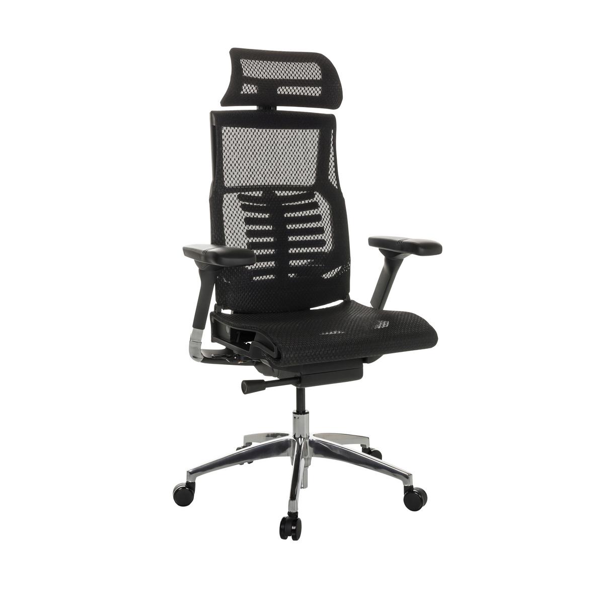 Drehstuhl Dynafit II - Silberfarben/Schwarz, Basics, Kunststoff/Textil (67/119-135/60cm) - MID.YOU
