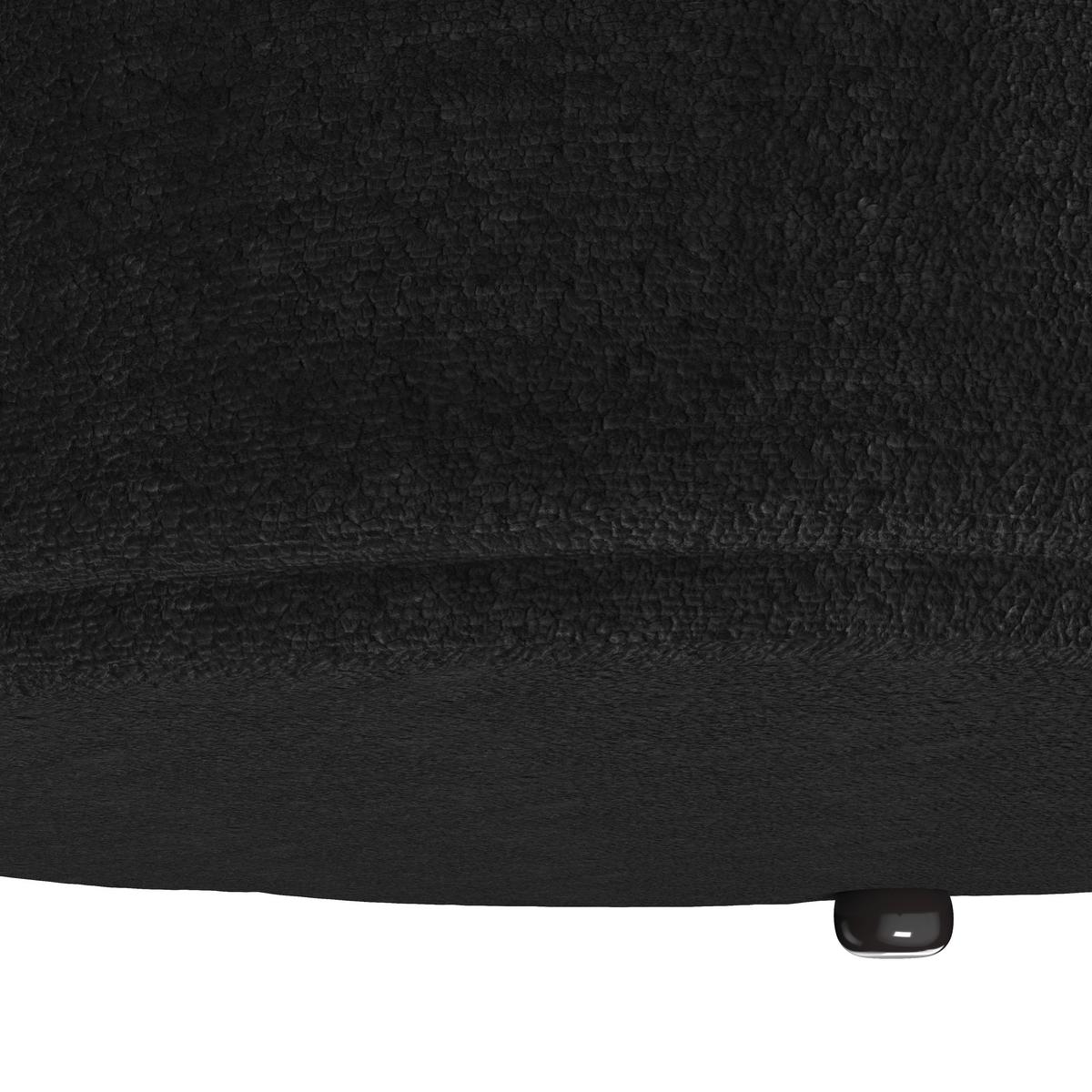 Konferenční stolek KIRA, ženilka černá/ ořech P:86cm - černá, Moderní, dřevo/textil (86/86/43cm) - Bessagi Home