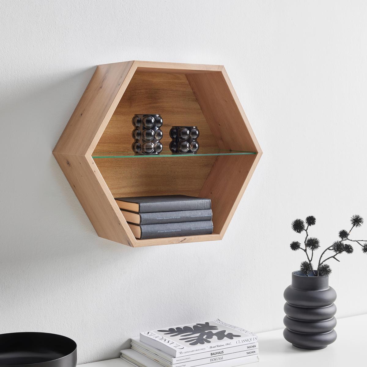 NÁSTENNÝ REGÁL EDGE -EXKLUSIV- - dub artisan, Modern, kompozitné drevo (51/44/19cm) - Mömax