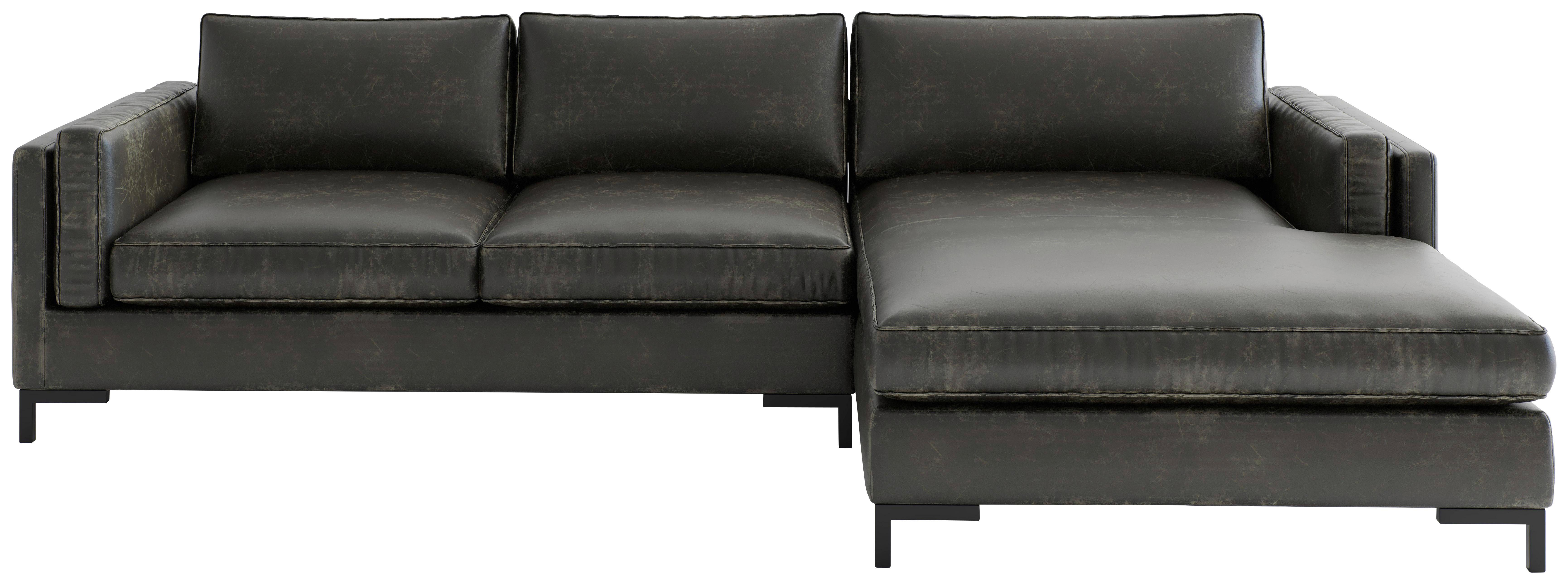 Ecksofa Packo Olivgrün S: 265x160 cm - Schwarz/Olivgrün, Design, Textil (265/160cm) - Livetastic